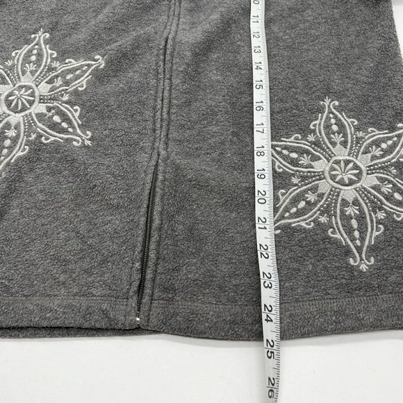 Croft & Barrow Fleece Full Zip Snowflake Embroidered Christmas Jacket Medium - Picture 7 of 8